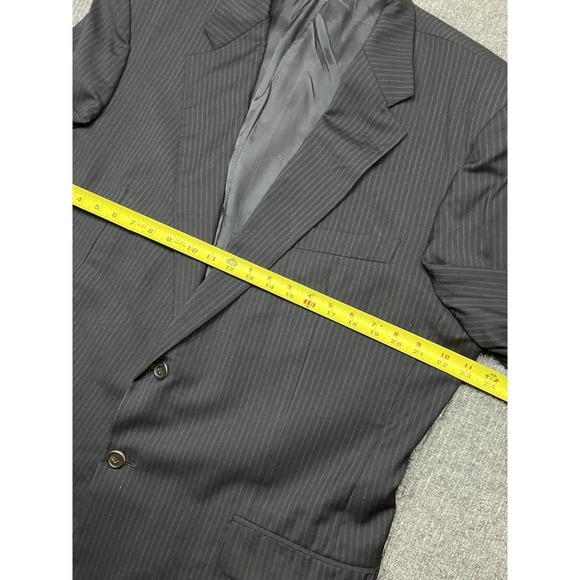 Hickey Freeman Nordstrom Mens‎ Jacket Coat Suit 46 Oakbrook Blue Pinstriped Wool - Picture 6 of 11